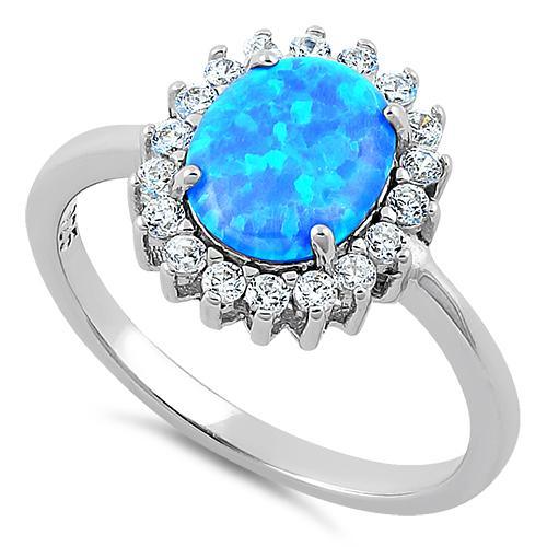 Blue opal and diamond on sale ring