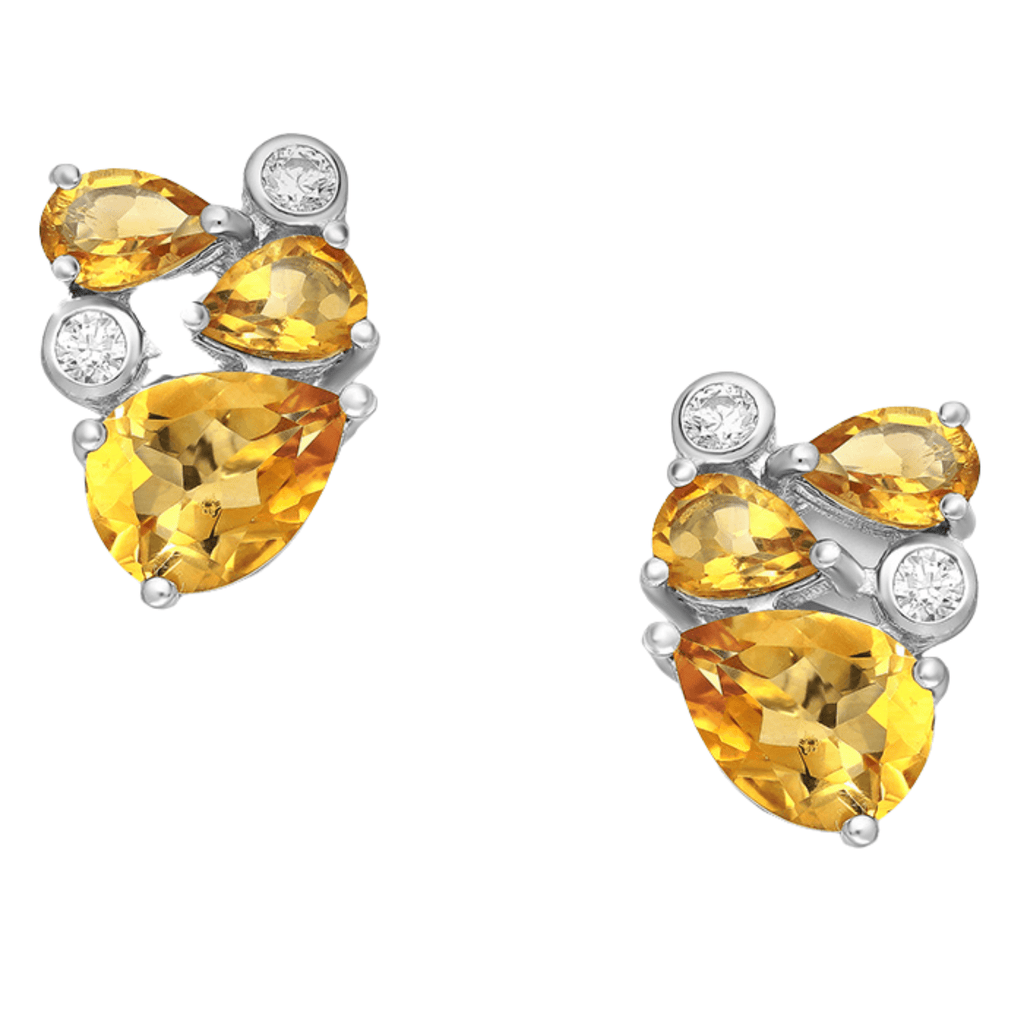 Aura Citrine and CZ Earrings - The Mystic River