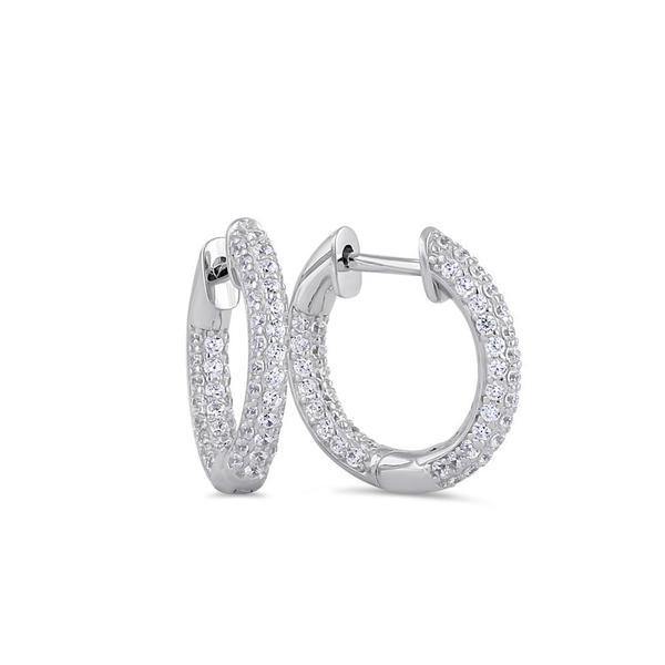 Rhea CZ Cluster Hoop Earrings - The Mystic River