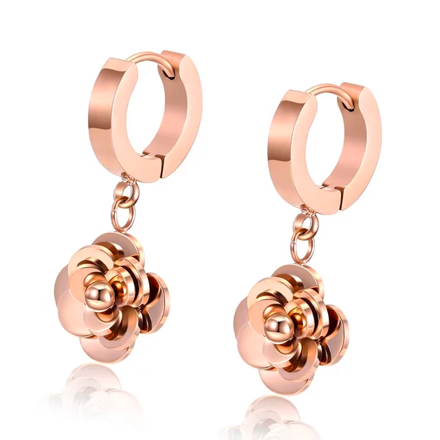 Floral Rose Drop Earrings - The Mystic River