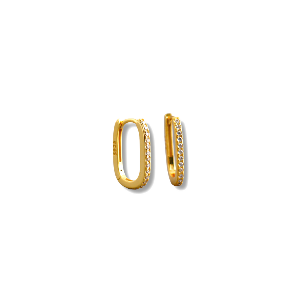 Eirene Oval CZ Hoop Earrings - The Mystic River