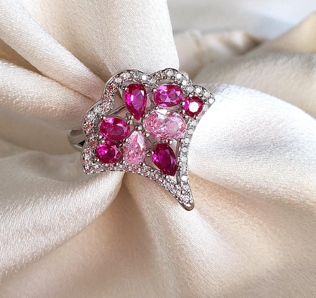 Antheia Flower Ruby Ring - The Mystic River