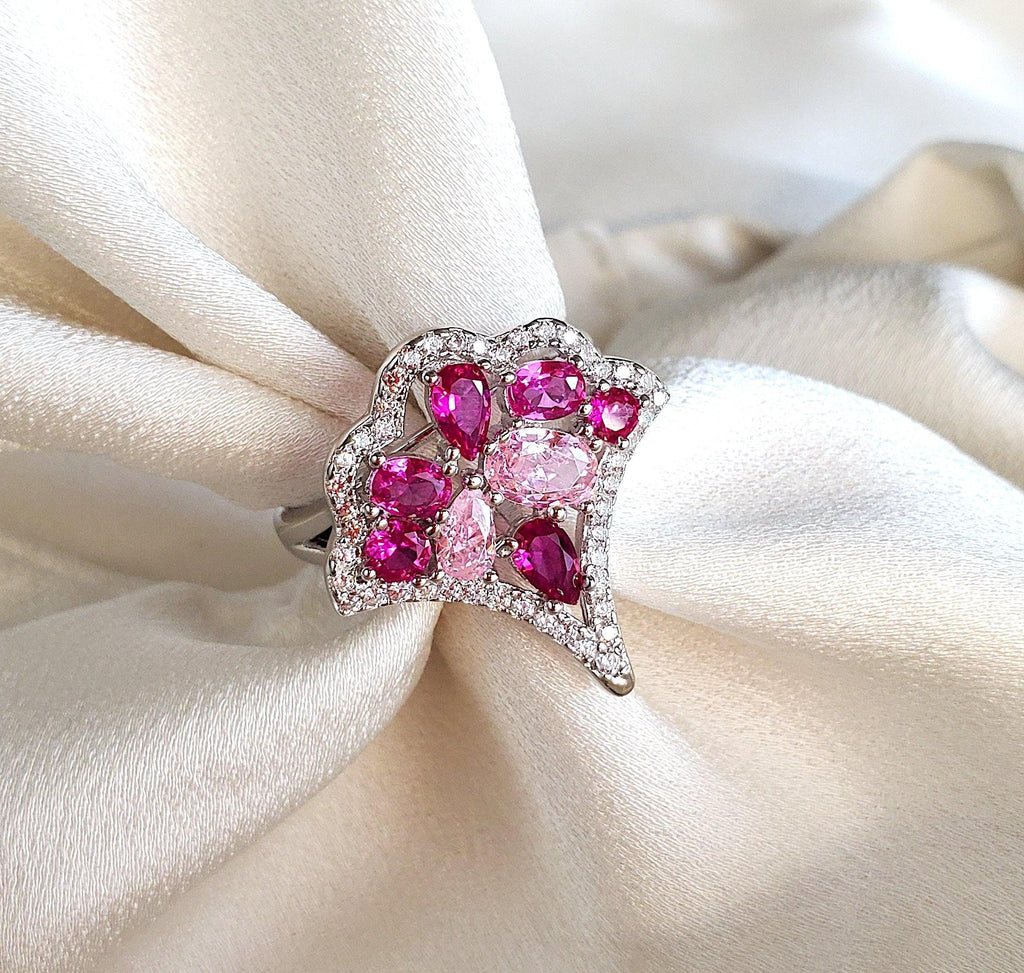 Antheia Flower Ruby Ring - The Mystic River