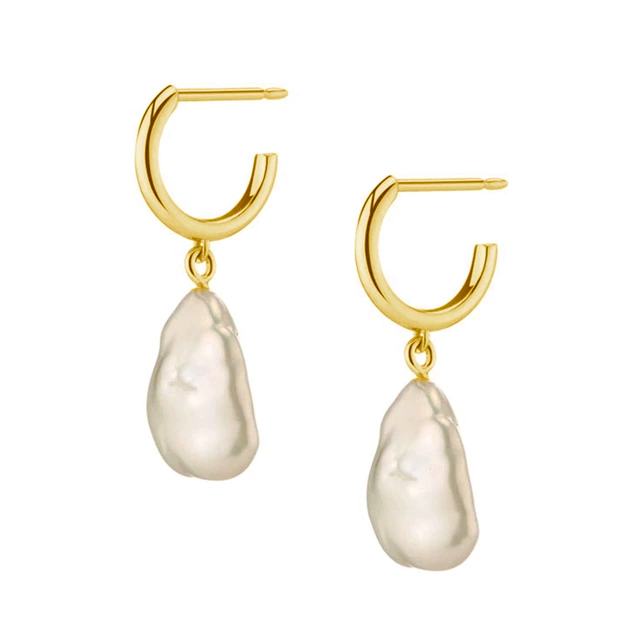 Selene Freshwater Irregular Pearl Drop Earrings - The Mystic River