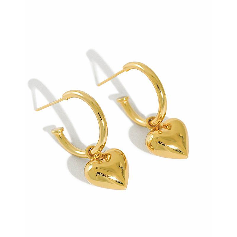 Venus Puffy Heart Drop Earrings - The Mystic River