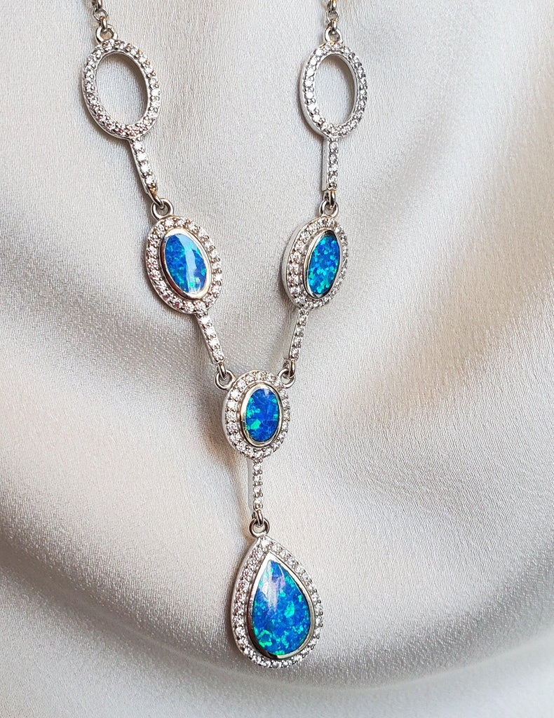 Theia Blue Opal Pendant Necklace [Limited Edition] - The Mystic River