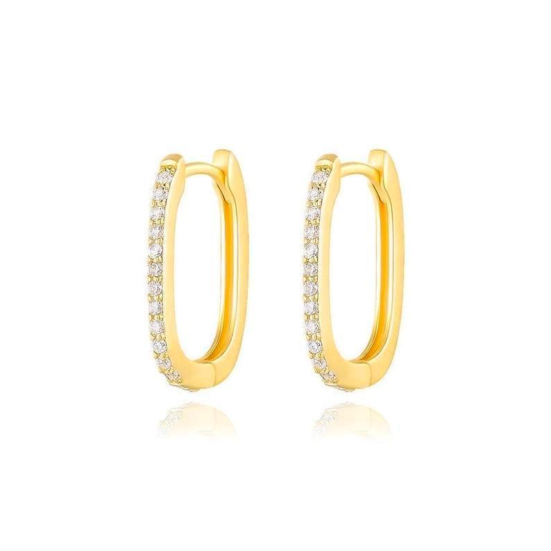 Eirene Oval CZ Hoop Earrings - The Mystic River