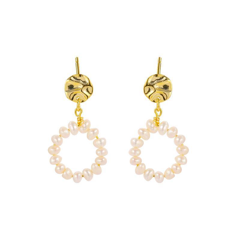 Selene Round Pearl Drop Earrings - The Mystic River