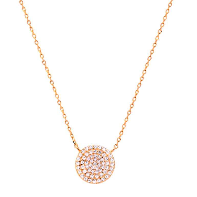 Flora Rose Gold CZ Pendant Necklace - The Mystic River